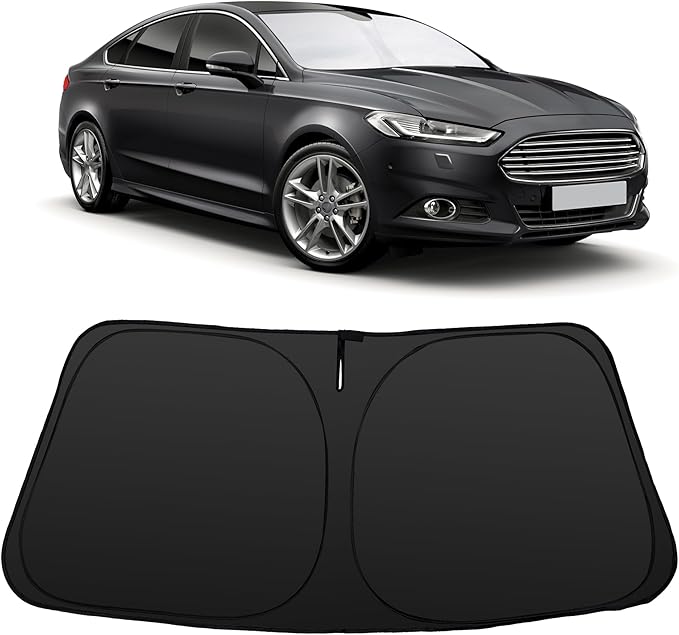 Windshield Sun Shade Window Sun Visor Protector Custom Fit 2013-2021 Ford Fusion Accessories Foldable Sunshade Sun Blocker Keeps Car Cool