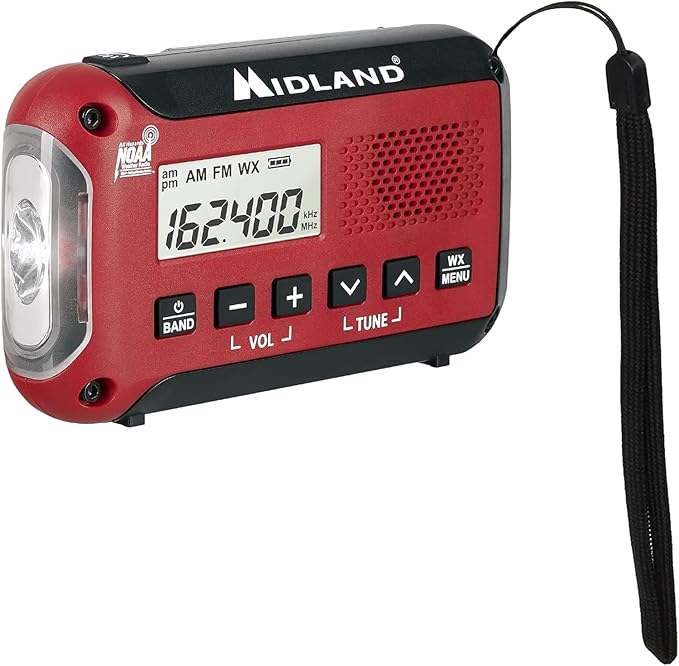 Midland® - ER10VP Weather Radio with Flashlight & Emergency Alert - AM/FM Radio - Compact and Easy to Carry - SOS Strobe Signal and Headphone Jack