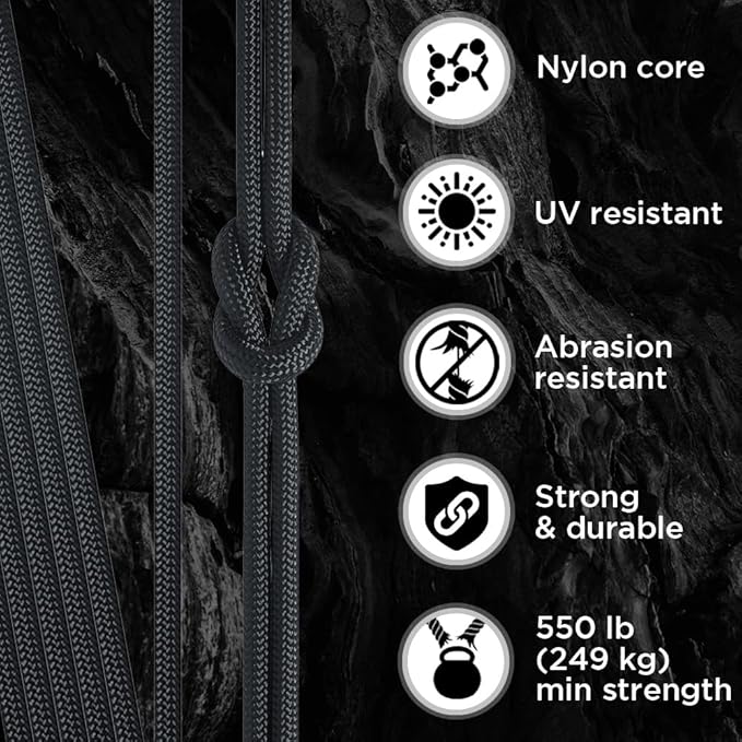 TECEUM Paracord Type III 550 Basalt – 1000 ft – 4mm – Tactical Rope MIL-SPEC – Outdoor para Cord –Camping Hiking Fishing Gear and Equipment – EDC Parachute Cord – Strong Survival Rope 409
