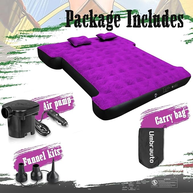 Umbrauto Truck Bed Air Mattress: Inflatable Pickup Camping Mattress for 5.5-5.8ft Full Size Short Truck Bed, Blow Up Pick Up Truck Tent Air Bed for Outdoor Travel