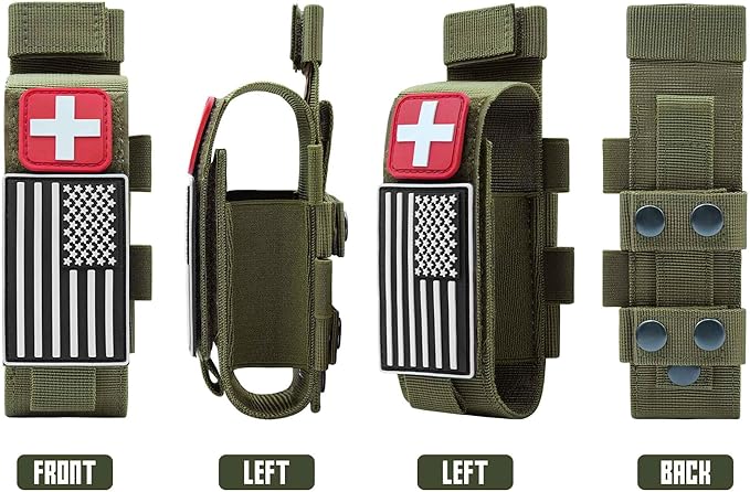 Upgrade 1000D Laser Cut Molle Tourniquet Holder, Heavy Duty Tactical Molle Tourniquet Pouch Holder