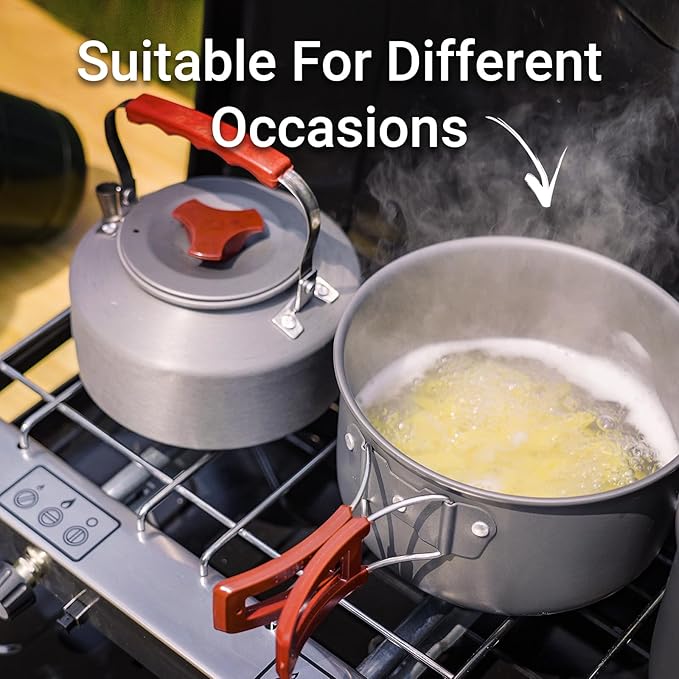 FineFlame 3-Burner Propane Camping Stove, Portable Camp Stove with Adjustable Burners and Push-Button Instant Ignition, Portable Camping Grill, Built-in Carrying Handle for Outdoor Cooking (19800 BTU)