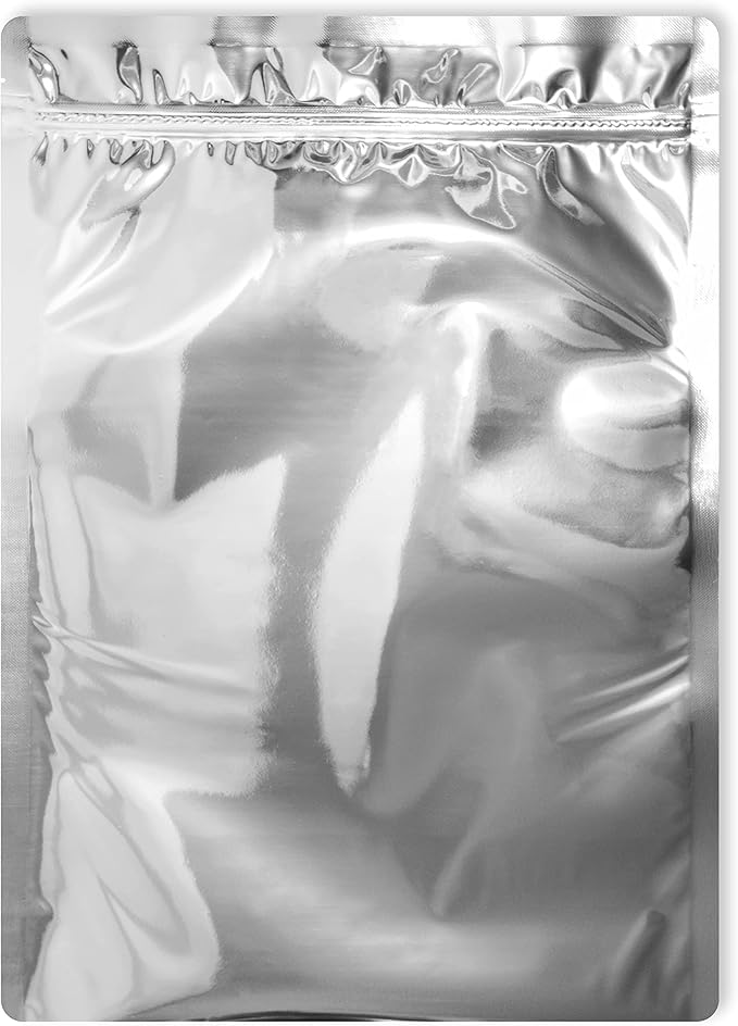 PackFreshUSA: Gallon 10" x 14" AirTight Seal-Top Mylar Bags – 500cc High-Capacity Oxygen Absorbers - Long-Term Food Storage - Heat Sealable - 50 Pack