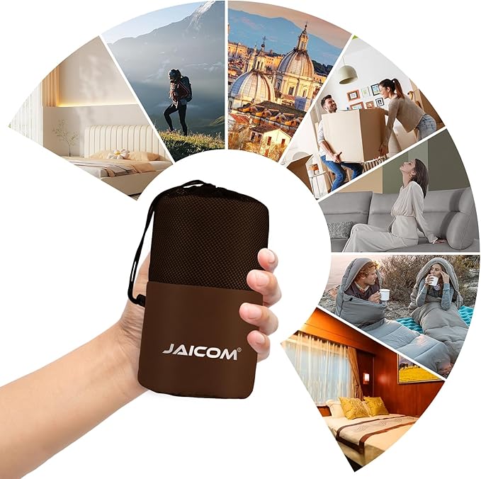 JAICOM Sleeping Bag Liner, Travel Sheets & Adult Sleep Sack, Ultralight and Portable Summer Sleeping Bag - Ideal for Backpacking, Hotels and Hostels, Business Trips, Camping