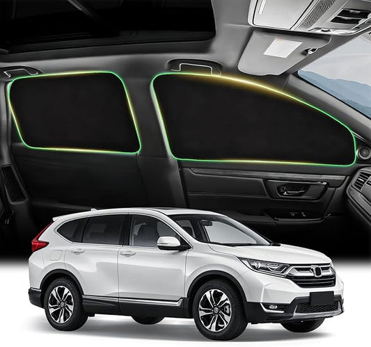 Side Window Sunshades for 2017-2022 CRV, Suede Fabric Window Covers for Privacy Car, Custom Fit Without Steel Rings, UV & Heat Protection Magnetic Installation (4 Pack)