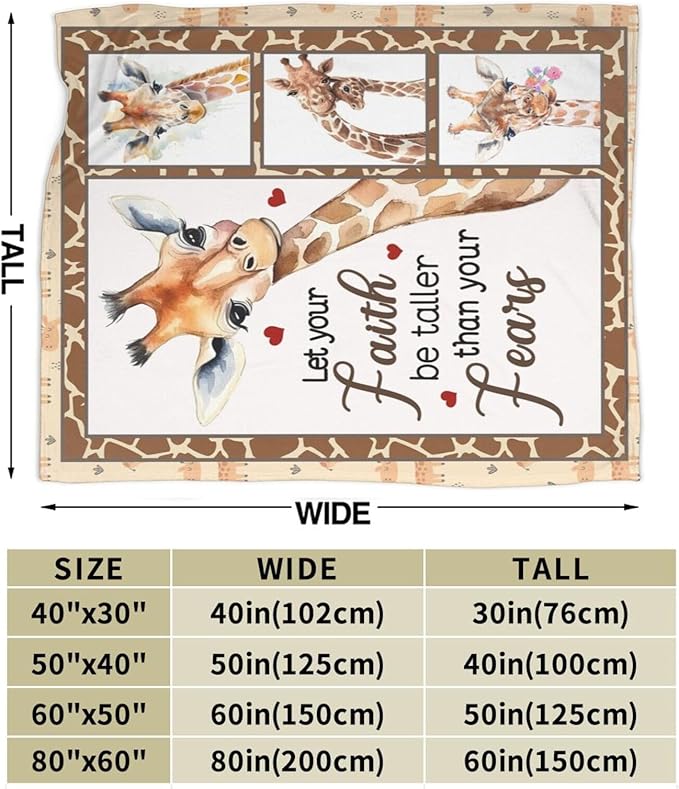 Giraffe Blanket Soft Cozy Cute Giraffe Throw Blanket Warm Giraffe Flannel Fleece Plush Blanket Bedding Stuff Animal Decor Blanket Gifts for Lover Kids Girls Boys Women Adults 50"x60"