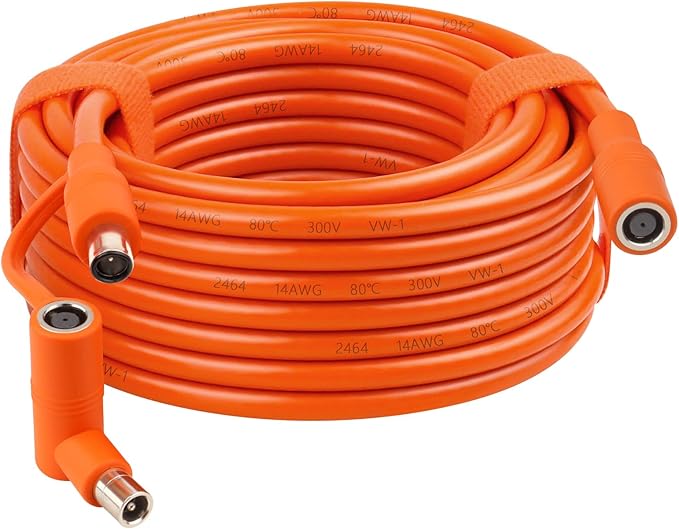 MOOKEERF 14AWG DC 8mm Extension Cable for Solar Panel 25FT,DC7909 Solar Panel Cable Female to Male with DC8020 Male Adapter Compatible with Aker,GZ Yeti,BLUETT,Jackery Portable Power Station - 25 Foot