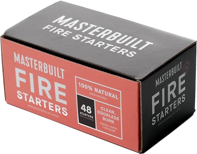 Masterbuilt® Pure-Parrafin All-Natural Odorless Wax Fire Starters forCharcoal Grilling,Made for Gravity Series but Compatible with All Charcoal Grills & Fireplaces,48-Count,Model MB20091521(Pack of 4)