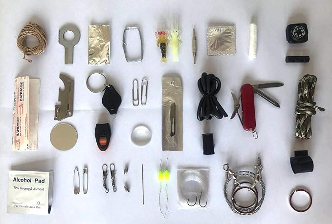 Survival Kit Paracord Grenade The #1 Best 48 Tool Emergency kit (Black)