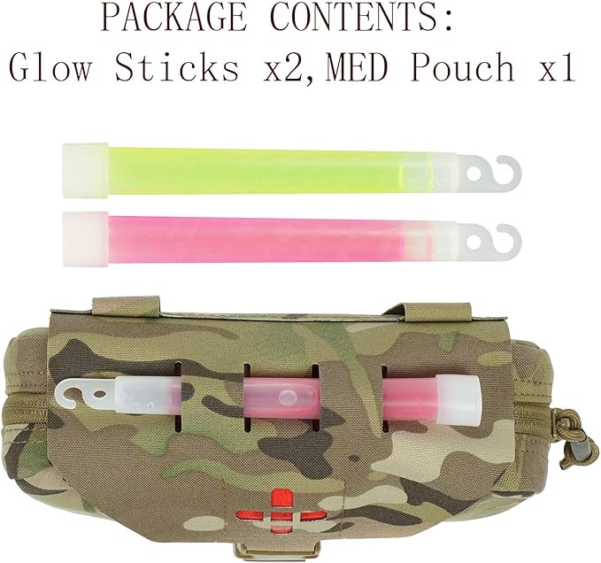 Ifak Pouch-Rapid Deployment Tactical MOLLE Trauma Kit Pouches, Quick Release Tear-Off Medical First Aid Kit Organiser with Red Immediate Identify for Emergency Surviva.