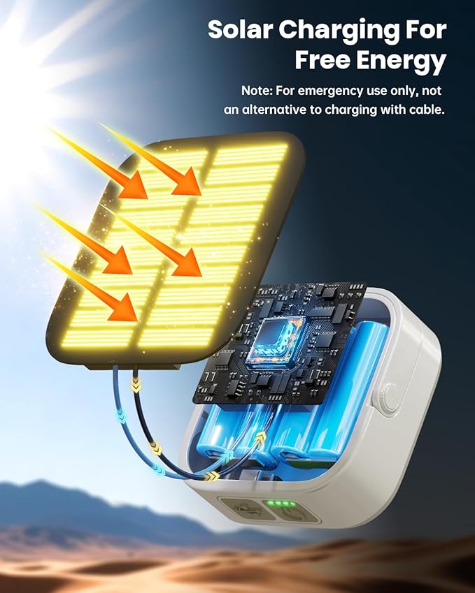 Eventek Solar Camping Lights, Rechargeable Solar Camping Lantern Up to 100+ Hours & 4 Light Modes, Portable IP65 Waterproof LED Camping Light for Camp, Tent, Power Outages Emergency