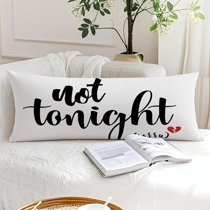 Bridal Shower Gifts 20x54 Body Pillow Cover, Bachelorette Gifts for Bride, Anniversary Wedding Gift Tonight Not Tonight Decorative Long Body Pillow Cases for Bed Couch