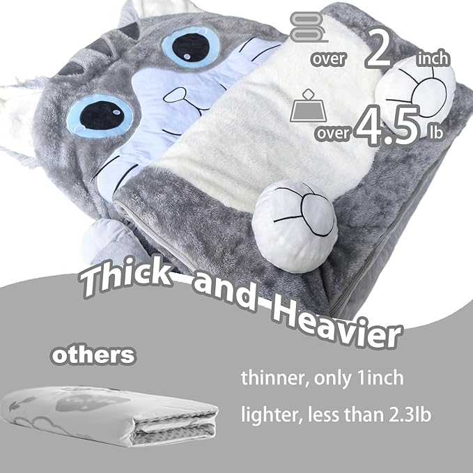 Kid Sleeping Bag with Pillow - Larger Nap Mat - Plush Slumber Bag for Boys Girls Daycare Preschool Kindergarten Birthday Gift Travel Sleepover Ages 3-12 Years