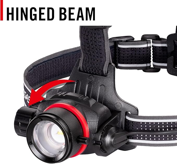 COAST HL8R 2000 Lumen Rechargeable PURE BEAM Focusing LED Headlamp, Black