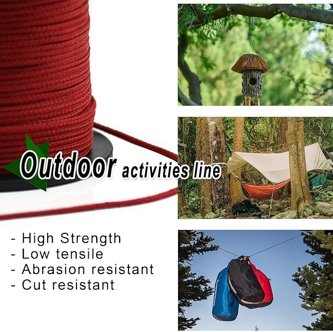 9KM DWLIFE Red Kevlar Cord – Ultra-Strong, Lightweight & Abrasion-Proof Survival Rope for Camping, Tactical Gear, Hammock Ridgeline, Trip Wire