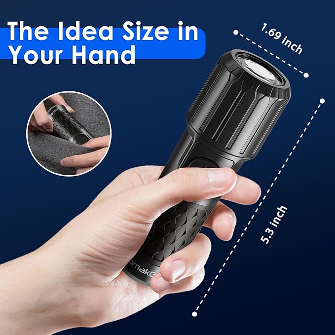 Multi-Function Hand-Powered LED Flashlight, IPX4 Waterproof, Magnetic Base, 3 Lighting Modes, Collapsible & Handheld for Home, Camping, and Hiking