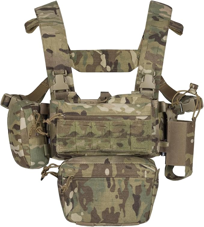 Tactical Chest Mini Rig 1000D Quick Release Multifunctional Tactical Vest Outdoor with Multi-Pockets