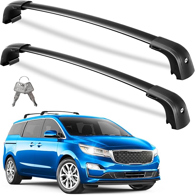 Wonderdriver Roof Rack Cross Bars 300lbs Compatible with Kia Sedona 2015-2021,Heavy Duty Aluminum Lockable Roof Rails Crossbars Cargo Canoe Black Rooftop Cargo Carrier Luggage.