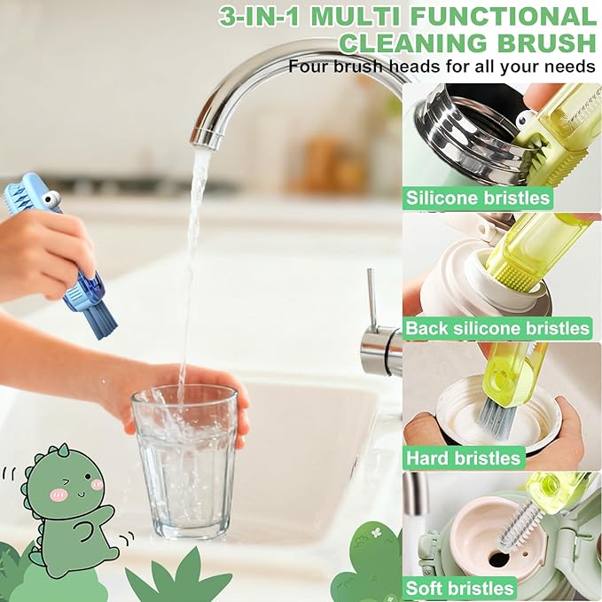 6 PCS Cup Lid Gap Cleaning Brush, Portable Water Bottle Brush, Multifunctional Bottle Cleaner Brush Set for Tight Spaces, Bottle Gaps, Straws, Tumblers, Travel Mug Caps