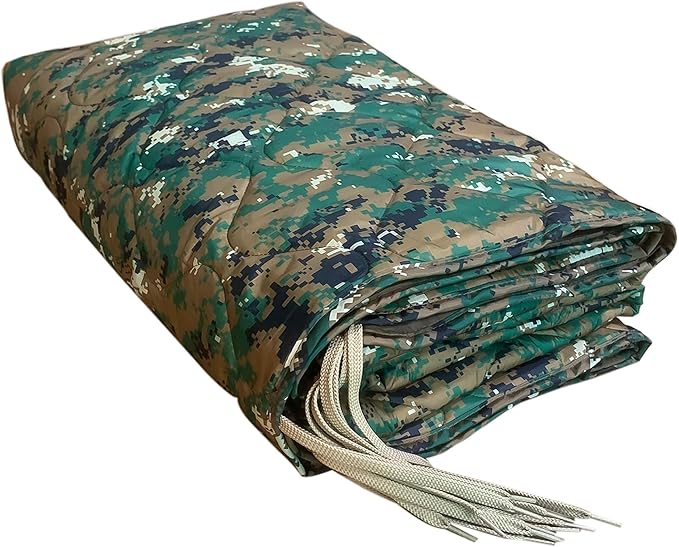 Lenotos Woobie Blanket, Thermal Insulated Military Poncho Liner, Water-Resistant, Portable, Insulation, for Hiking, Survival with Compression Carry Bag (Marpat)