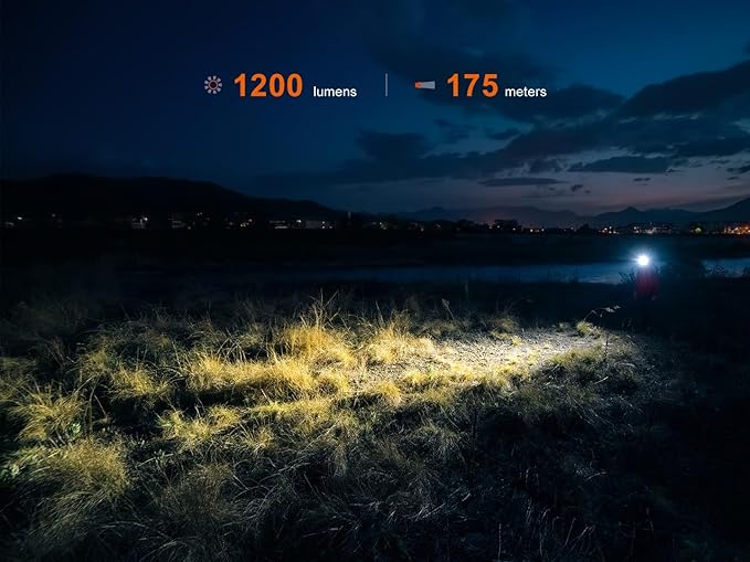 Fenix HM55R Rechargeable Headlamp, 1200 Lumen Spotlight Floodlight & Red Light, Lightweight, Long Runtime, USB-C Charging, Waterproof for Camping, Hiking, Running with Lumentac Organizer (Black)
