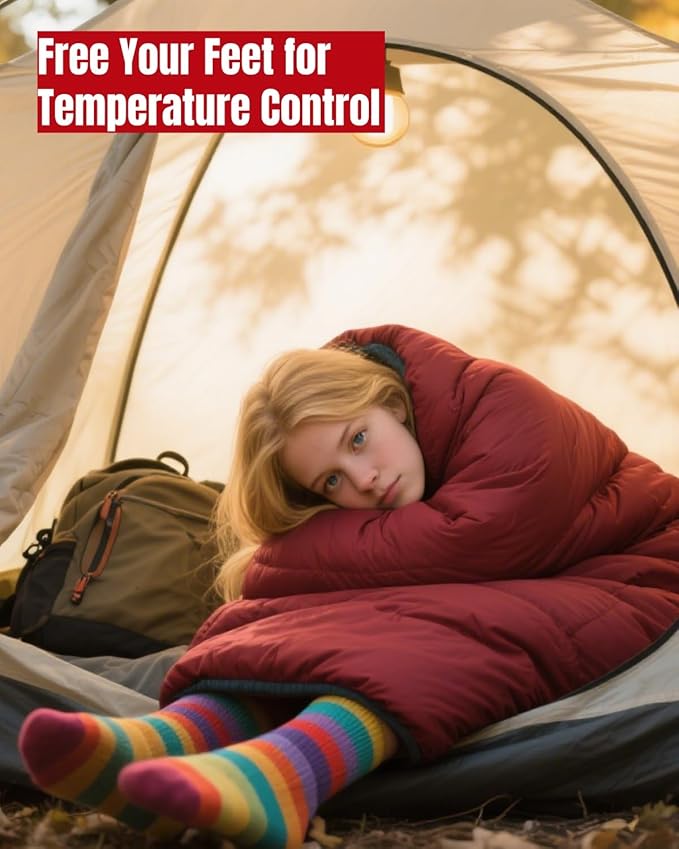 Lightweight 3-Season Sleeping Bag for Adults/Kids Camping, Compact w/Compression Sack, Waterproof Ripstop, Portable for Backpacking Hiking Travel