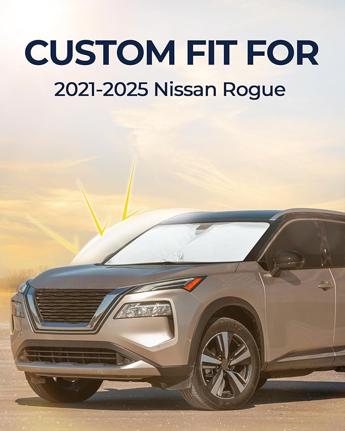 for Nissan Rogue 2021-2025 Car Window Shades, 8pcs Privacy Sun Shade Set for Front Windshield Side and Rear Windows, Full Window Covers Keeps Vehicle Cool for Camping Napping