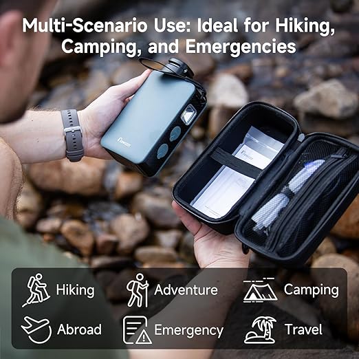 Nawaza Portable Electric Water Filter, 0.01 Micron Camping Water Purifier, One-Touch Outdoor Water Filtration for Hiking, Emergency & Survival