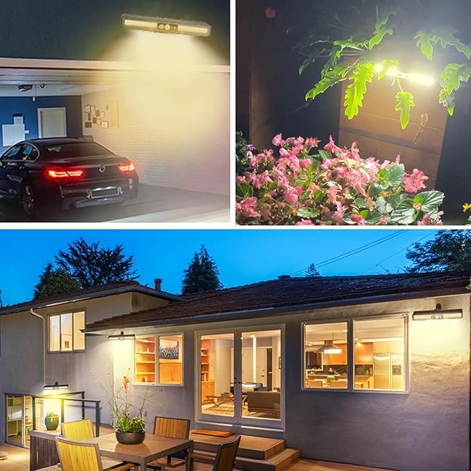 Clip On Solar Motion Lights Outdoor Waterproof, 6 Pack Motion Sensor Outdoor Lights with 36 LEDs, 3000K, Portable Solar Powered Security Light for Fence Garage Camping(Black)
