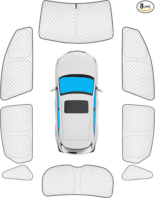 KMF 8pcs Thicken Sun Shades for Lexus NX 2022-2025 2026 Accessories, Full Car Window Covers Sunshade for Windshield Side Rear, UV Block and Privacy Blackout for Car Camping Outdoor