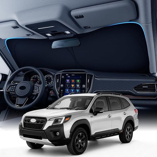 Zanch Custom Windshield Sun Shade for Subaru Forester 2019-2026, 7-Layer UV & Heat Block, 3D Laser Scanned, Interior Protection, Keep Car Cooler, Foldable SUV Accessories