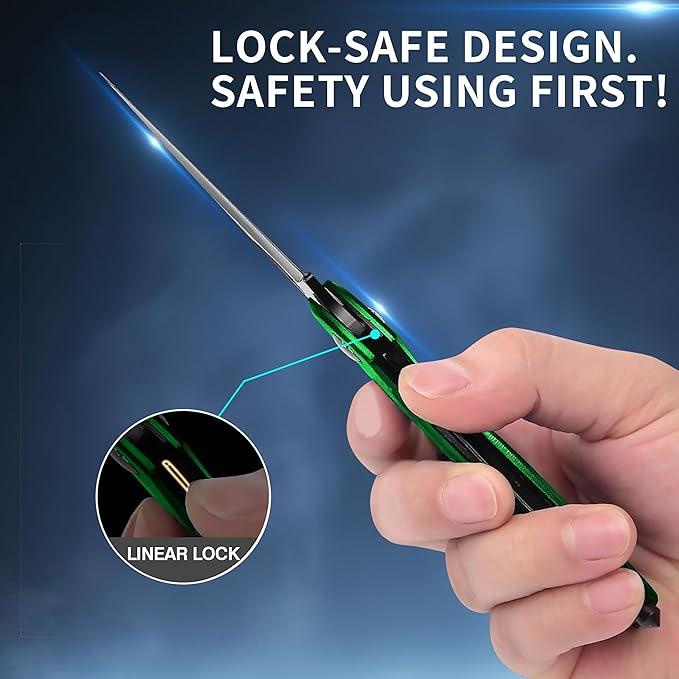 Multi-tool Carabiner with Pocket Knife, Bottle Opener, Window Breaker, Screwdrivers, EDC Tactical Survival Gear for Camping (Green)