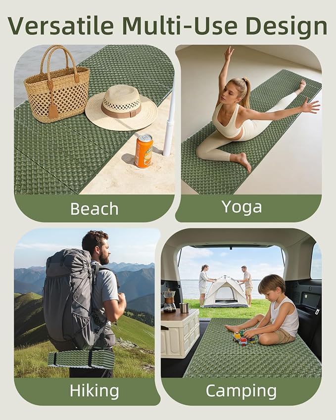 Abahub Foam Camping Sleeping Pad, Waterproof Soft Foam Matress for Adults, Foldable Ultralight Wide Pad for Outdoor Backpacking, Picnic, Yoga