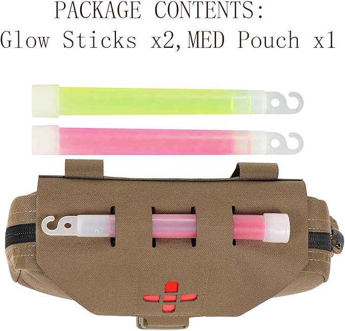 Ifak Pouch-Rapid Deployment Tactical MOLLE Trauma Kit Pouches, Quick Release Tear-Off Medical First Aid Kit Organiser with Red Immediate Identify for Emergency Surviva.