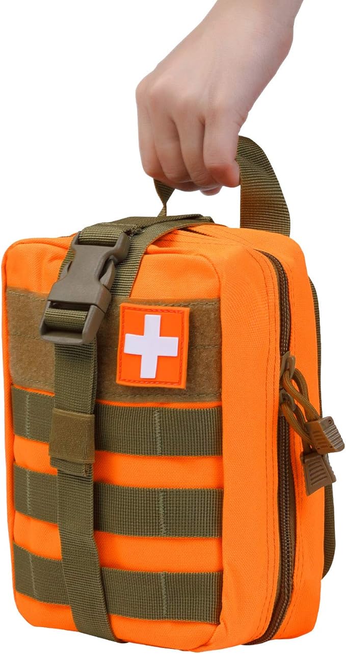 Medical Molle Pouch Tactical - 1000D Nylon First Aid Pouch, Big Capacity EMT Pouch Utility, Heavy Duty Military Grade Rip-Away Ifak Pouch for Home and Outdoor Activities（Bag Only