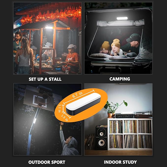 Rechargeable LED Magnetic Work Light Bar 5500mAh,6500K Daylight Portable Emergency Lighting for Home Power Outages,Camping,Automotive Repairs,Under Hood & Workshop(1 Pack)