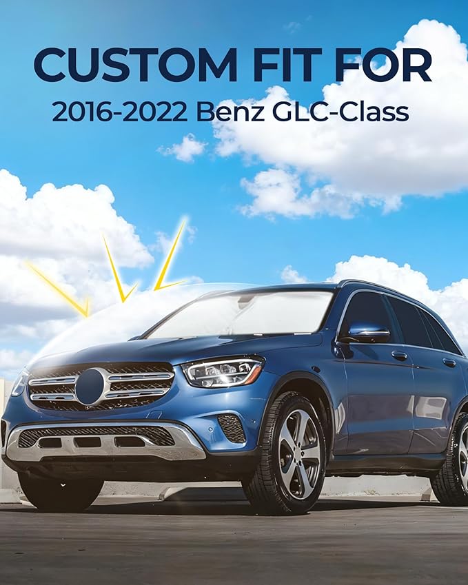 for Mercedes-Benz GLC-Class 2016-2022 Car Window Shades, 8pcs Privacy Sun Shade Set for Front Windshield Side and Rear Windows, Full Window Covers Keeps Vehicle Cool for Camping Napping