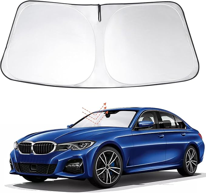 Windshield Sun Shade Custom Fit 2013 2014 2015 2016 2017 2018 BMW 3 Series/F30/F31/F80/M3 Accessories Foldable Sunshade Sun Blocker Front Window Shades Covers Keep Car Cooler