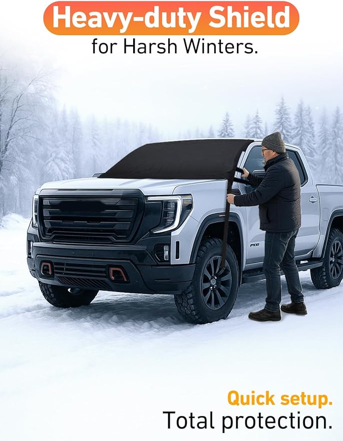 EcoNour Car Snow Cover Compatible for Toyota Sierra | Windshield Cover for Ice and Snow with S-Hook Straps | Heavy-Duty 600D Oxford Winter Car Cover, Waterproof & Anti-Slip