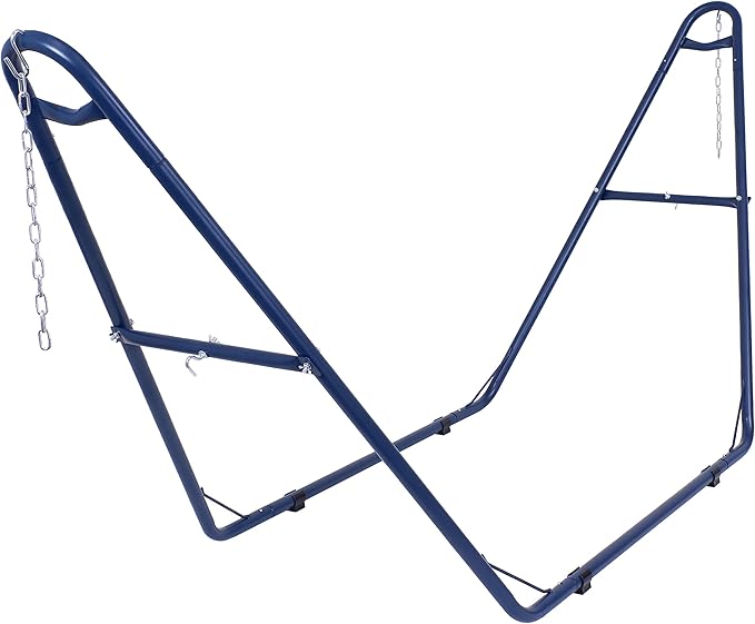 Sunnydaze Decor Universal Double Hammock Stand Only - 550-Pound Capacity - Heavy-Duty Hammock Stand for Outside - Fits 9 to 14 Foot Hammocks - Blue