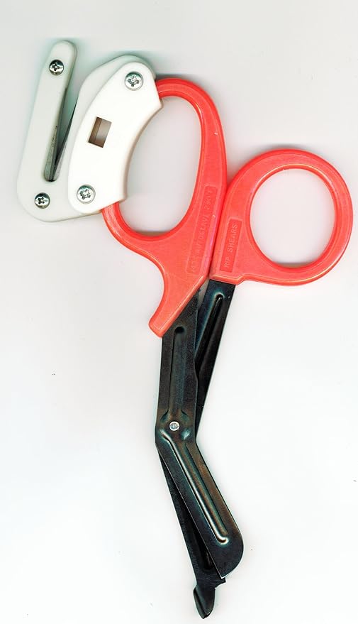 Trauma Shears with Firefly Glow in the Dark Ripper Orange New Version with Oxygen Wrench