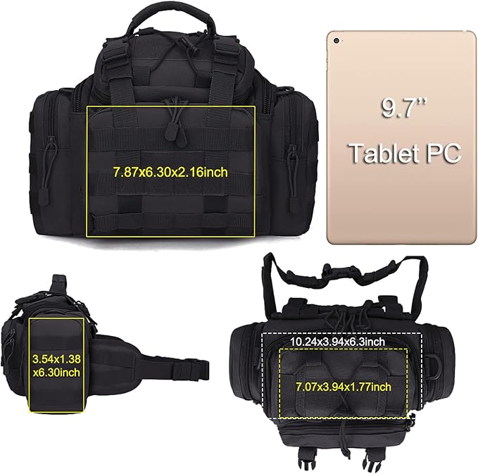 G4Free Outdoor Travel Waist Pack Hiking Fanny Pack Tactical bag Fishing Tackles Black