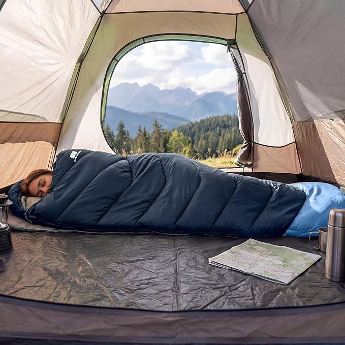 Sleeping Bags for Adults Cold Weather & Warm,Backpacking Camping Sleeping Bag for Tall Girls Boys,Lightweight,Compact,Waterproof Camping Gear for Traveling,Hiking,Hotel,Outdoor & Indoor