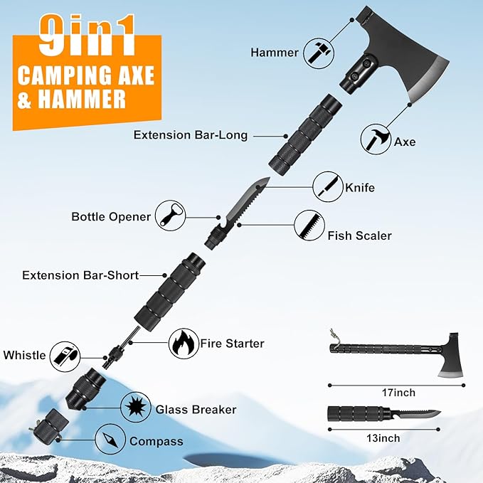 Survival Kit,360 Pcs Bug Out Bag with First Aid Kit.Camping Axe, Survival Shovel,Tools Ideal for Camping, Hiking