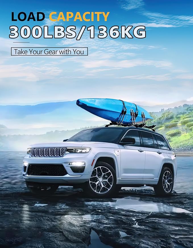 Tuyoung 300lb All Aluminum Roof Rack Cross Bars Compatible with Jeep Grand Cherokee L 2021-2026 and 2022 2023 2024 2026 Grand Cherokee WL, Lockable Heavy Duty Crossbar Racks Roof Rail Rooftop Luggage
