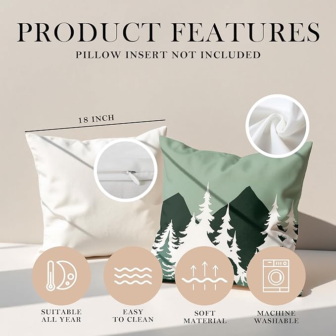 Funny Bigfoot Sasquatch Forest Throw Pillow Covers,Camper Decor Pillowcase,Camping Camper Bigfoot Gifts for Women,Big Foot Sasquatch Gifts 01