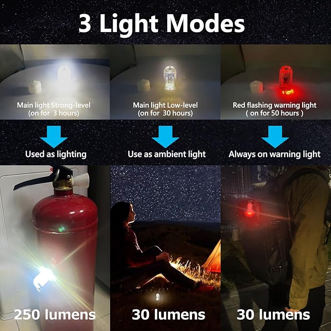 USB Mini LED Lantern, 2 Pack Waterproof EDC Keychain LED Flashlight for Camping, Type-C Rechargeable Battery Small Stick Lamp Puck Dog Collar Torch Light (Orange+Red)