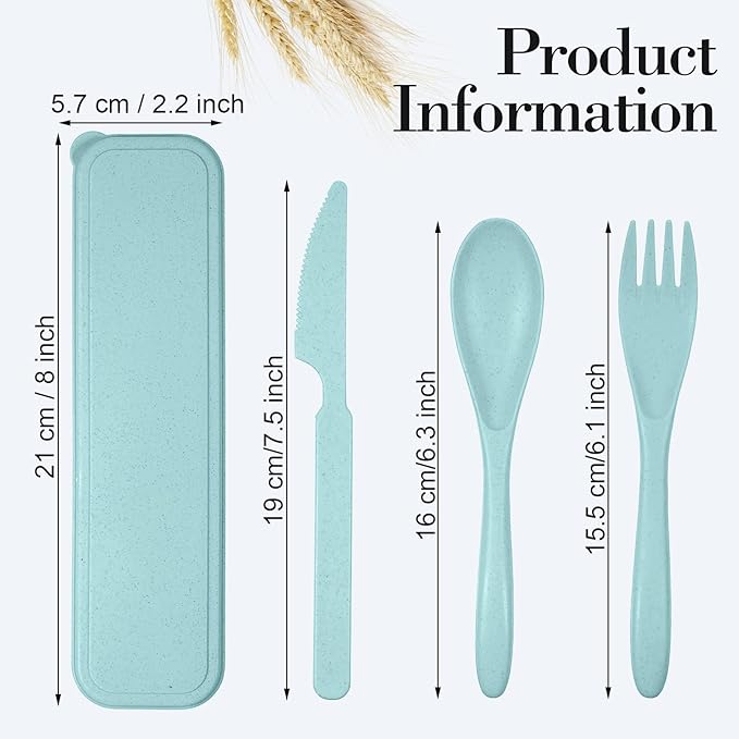 Yahenda 77 Sets Reusable Travel Utensils Set with Case Wheat Straw Cutlery Portable Spoon Knife Forks Plastic Tableware Lunch Box Accessories Bulk for Adult Travel Picnic Camping Utensil(Bright Color)