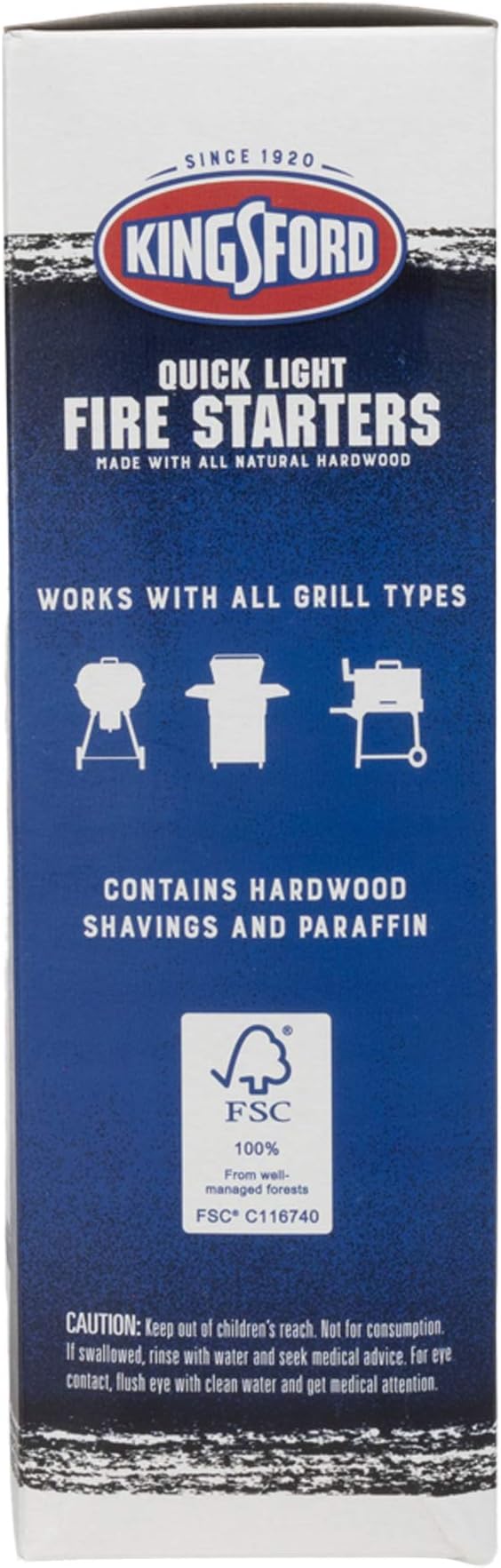 Kingsford Quick Light Fire Starter Rolls, All Natural Hardwood with Paraffin, Water Resistant and Easy Lighting for Charcoal, Pellet Grills, Smokers, Campfires, Outdoor Fireplaces, 16 Count