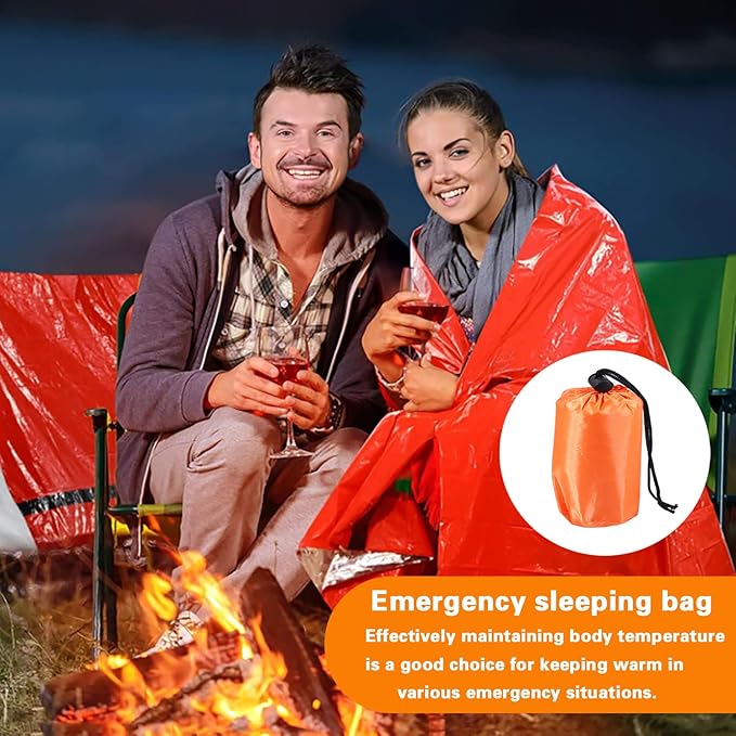 5 Pack Emergency Sleeping Bags for Survival | Waterproof Thermal Bivy Sack, 83.6"x35.8" Lightweight for Camping Hiking Outdoor Prep